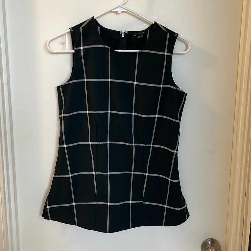 ANN TAYLOR Green Plaid Top 00